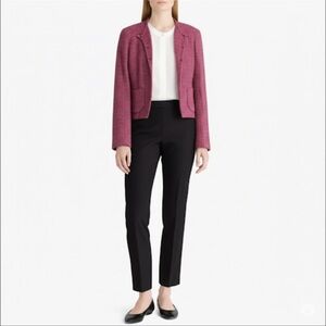 Ann Taylor Factory Pink Tweed Clasp front Lined Blazer Women’s Size 8P
